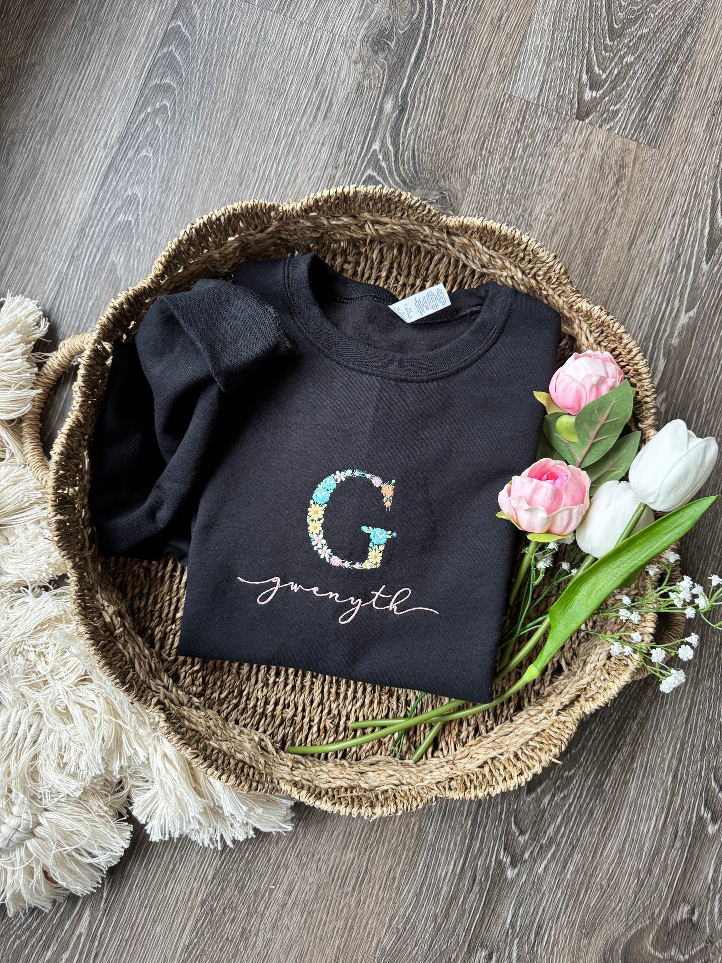 Monogram Embroidery Sweater Adult
