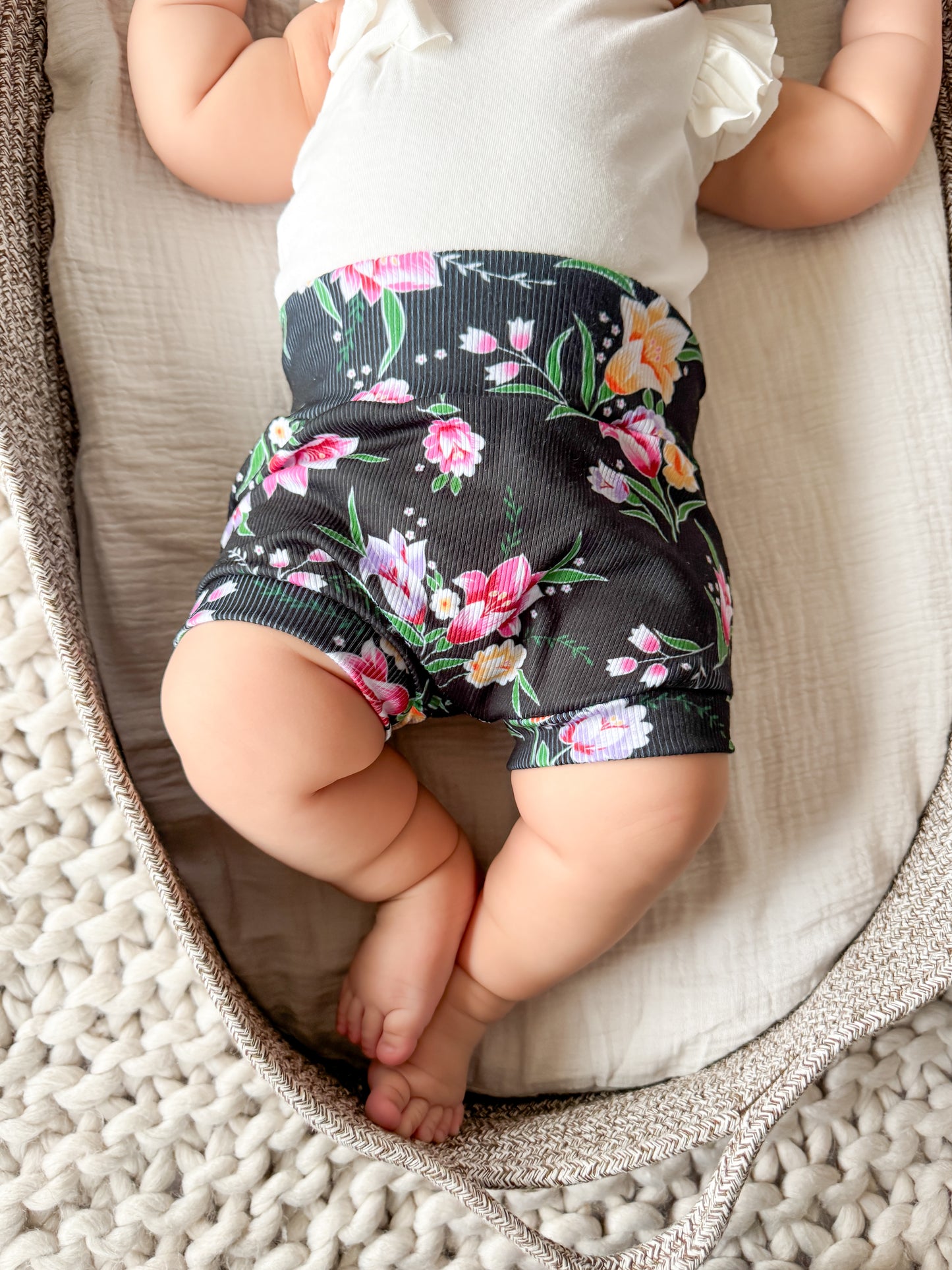 Raven High Waist Rib Knit Bummies & Bow