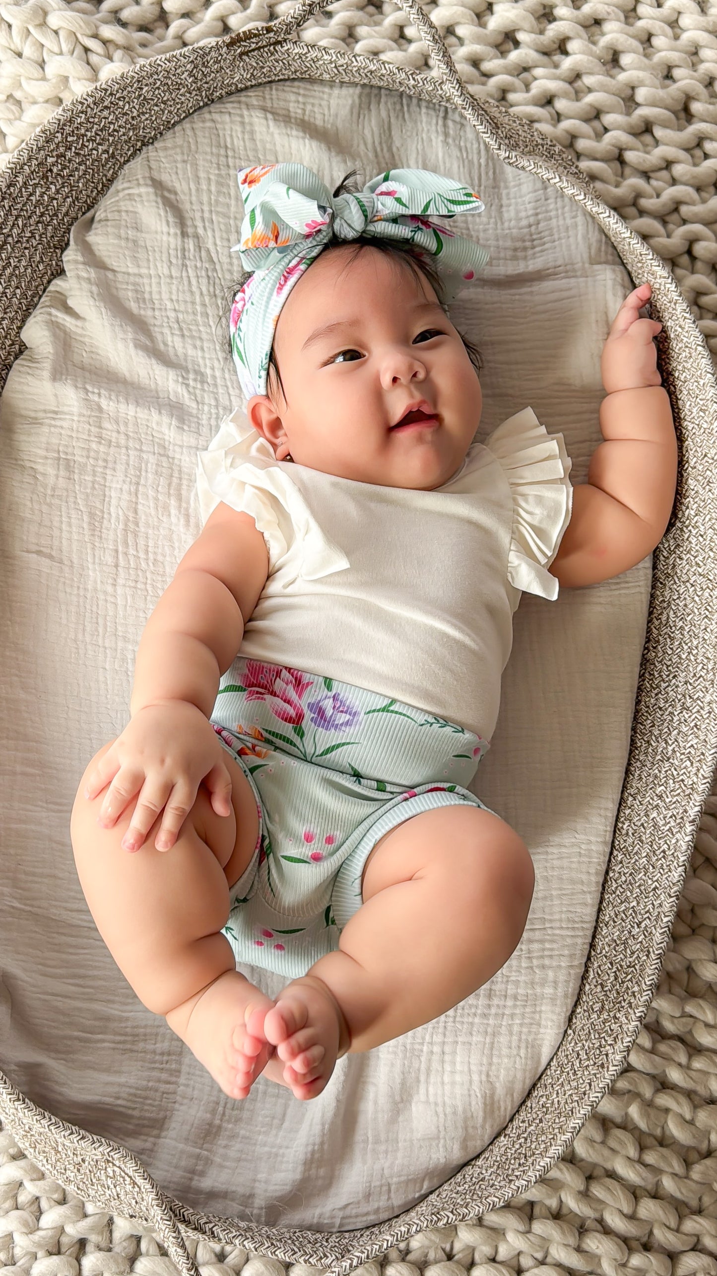 Meadow High Waist Rib Knit Bummies & Bow