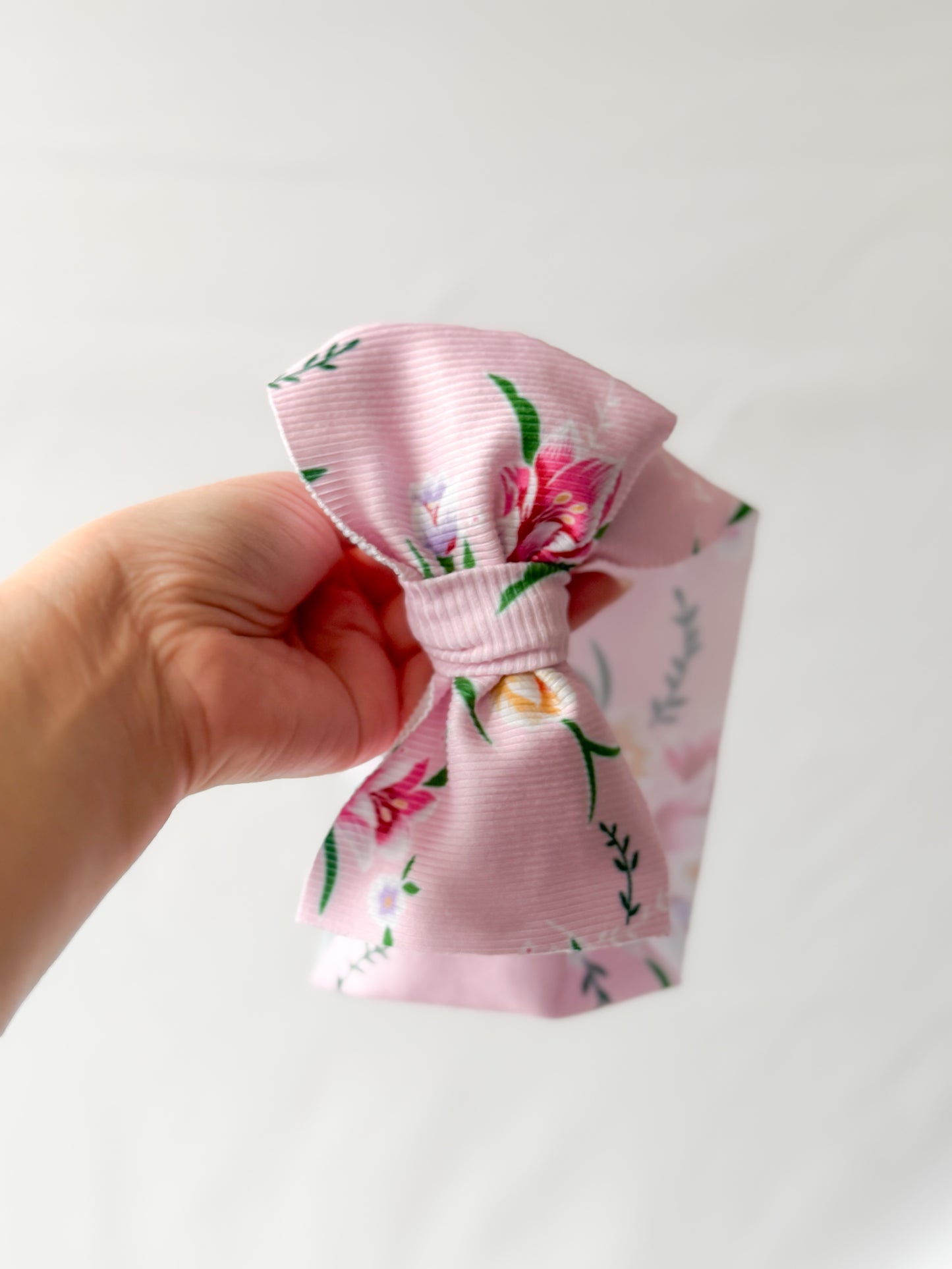 Pink Blossom High Waist Rib Knit Bummies & Bow