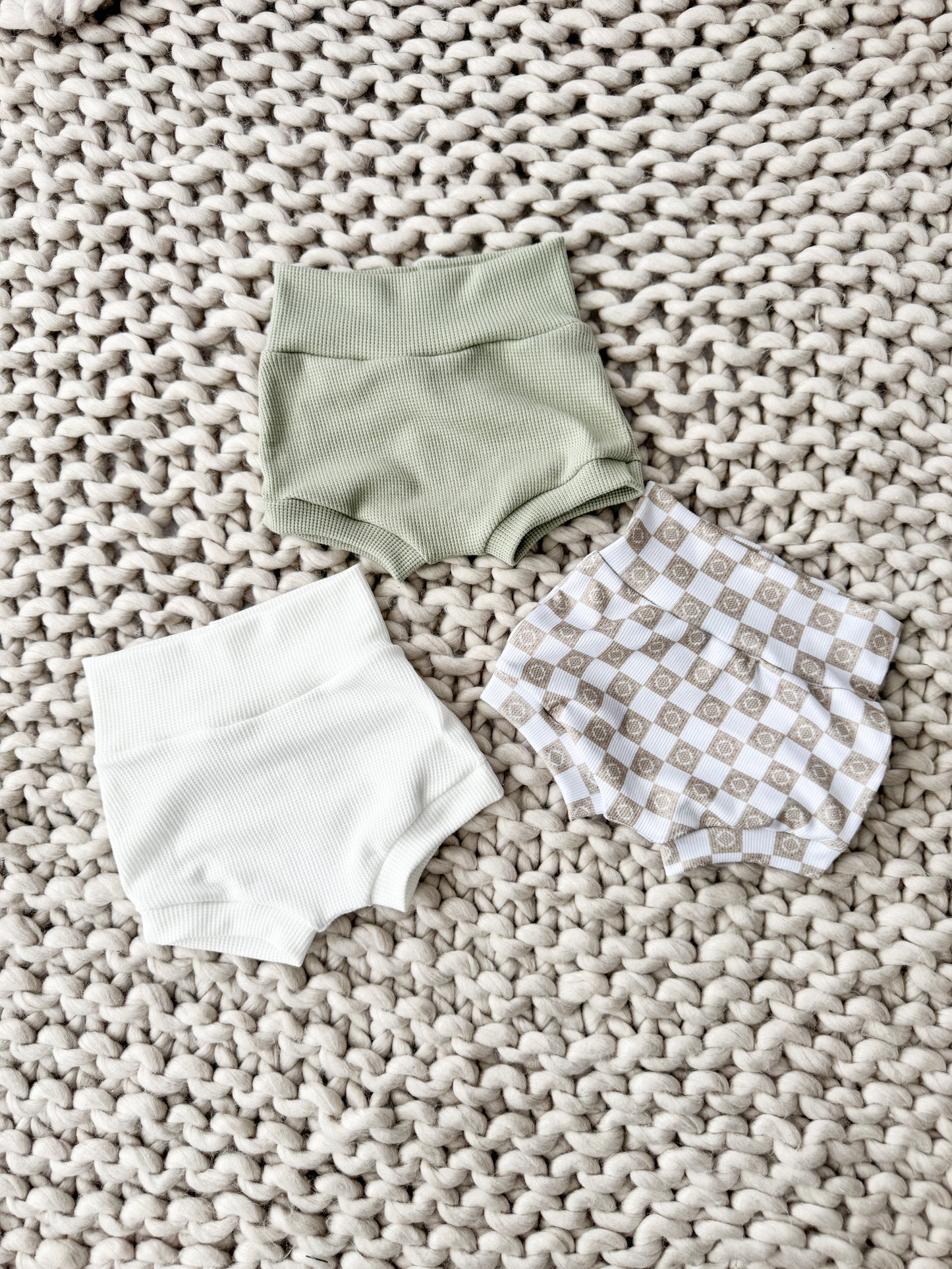 Cloud Waffle Knit Bummies & Headbow
