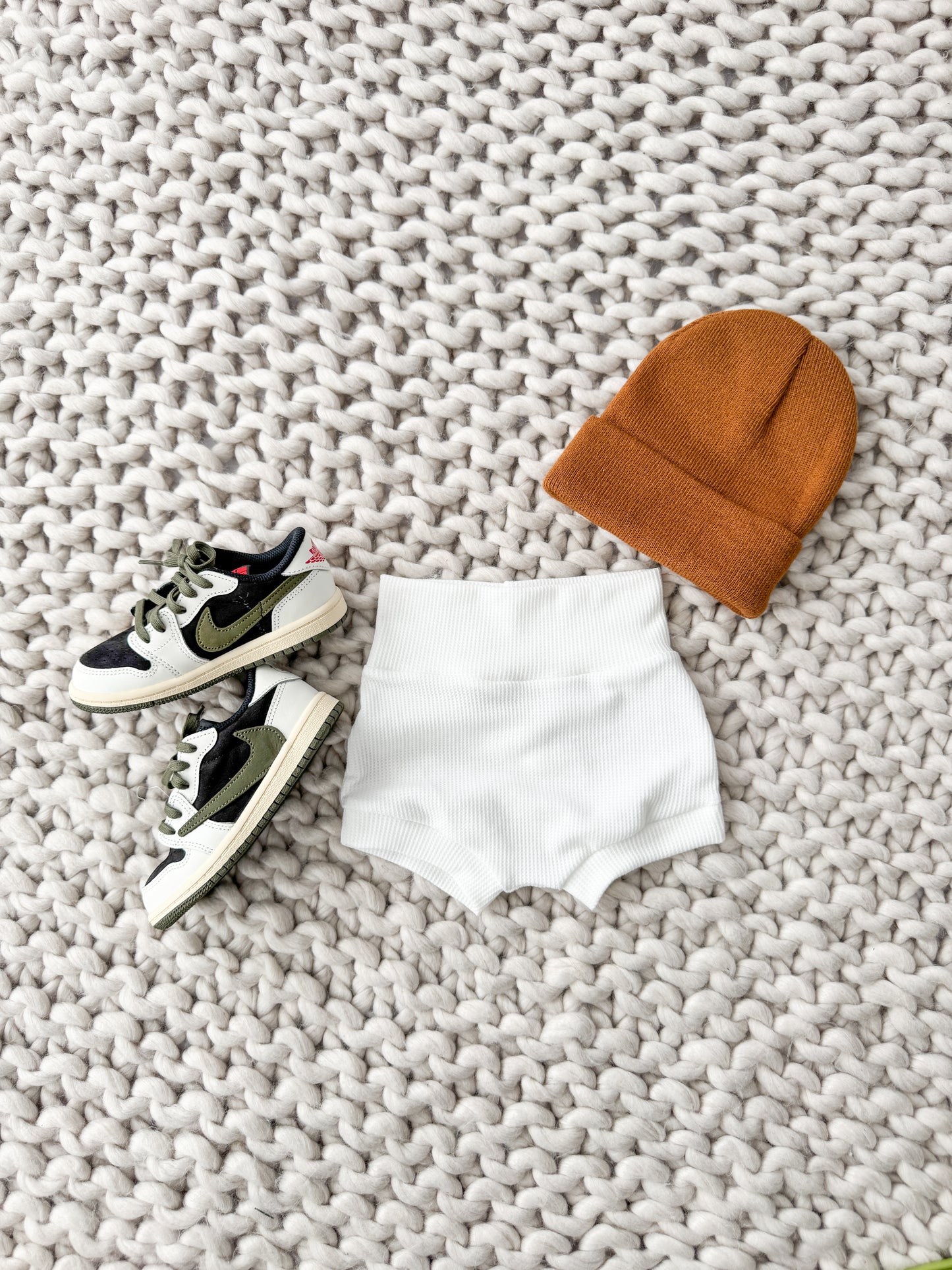 Cloud Waffle Knit Bummies & Headbow