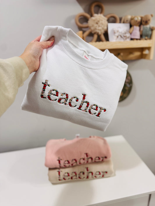 Embroidered Teacher Sweater