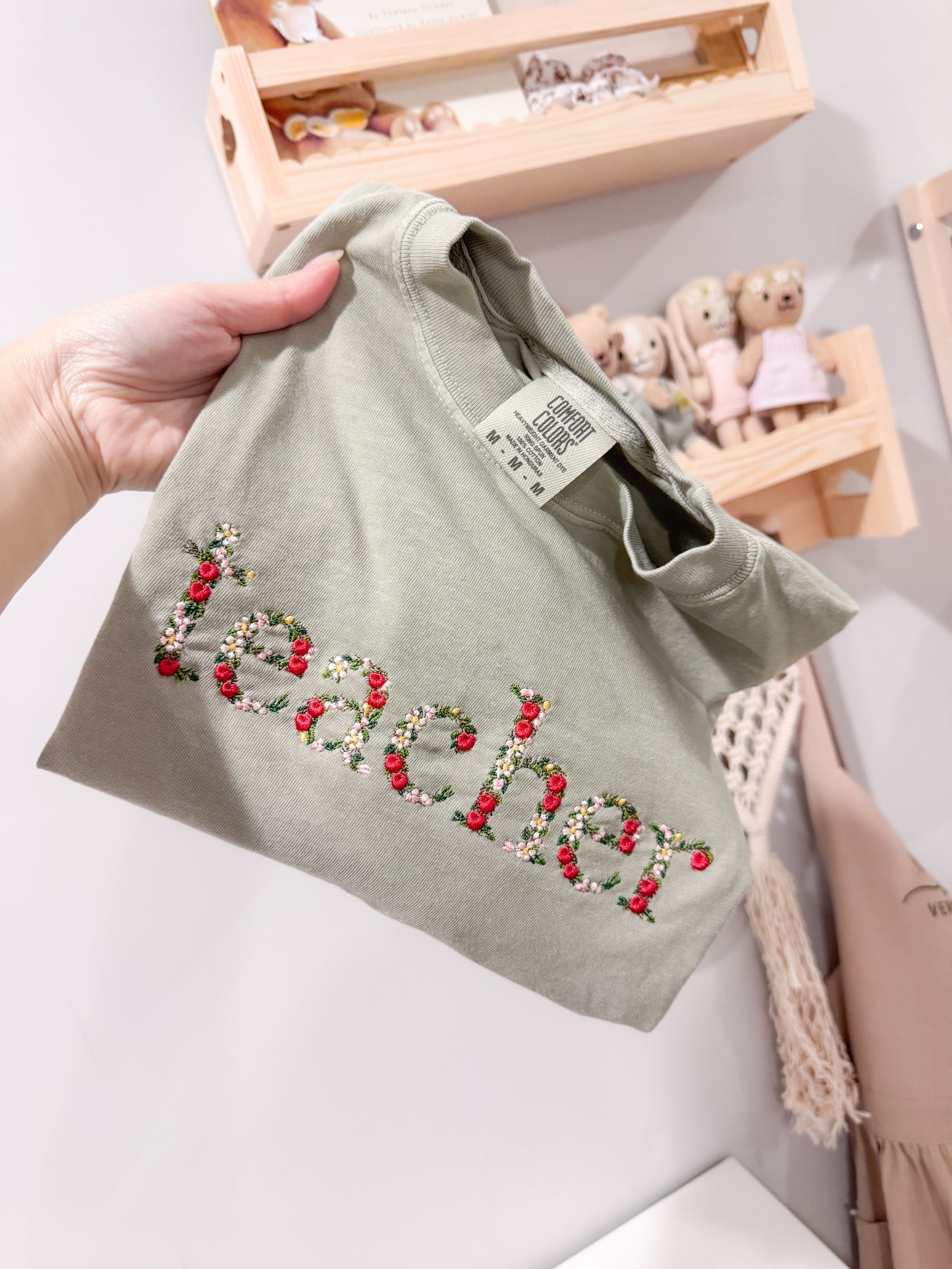 Embroidered Teacher T-shirt