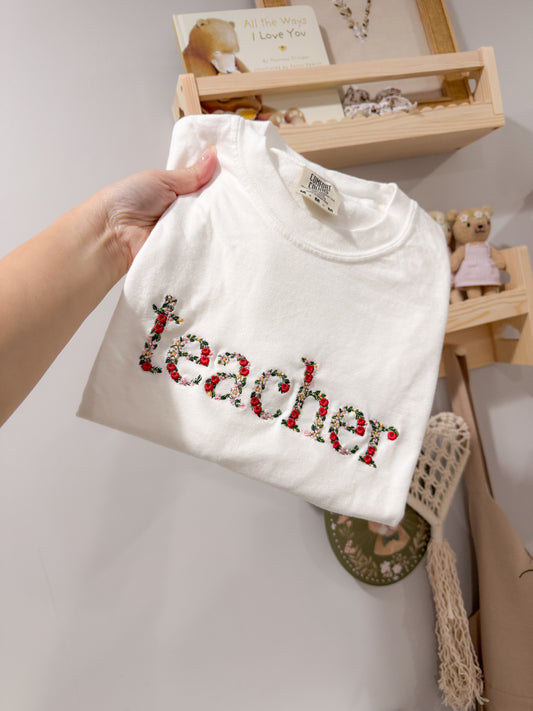 Embroidered Teacher T-shirt