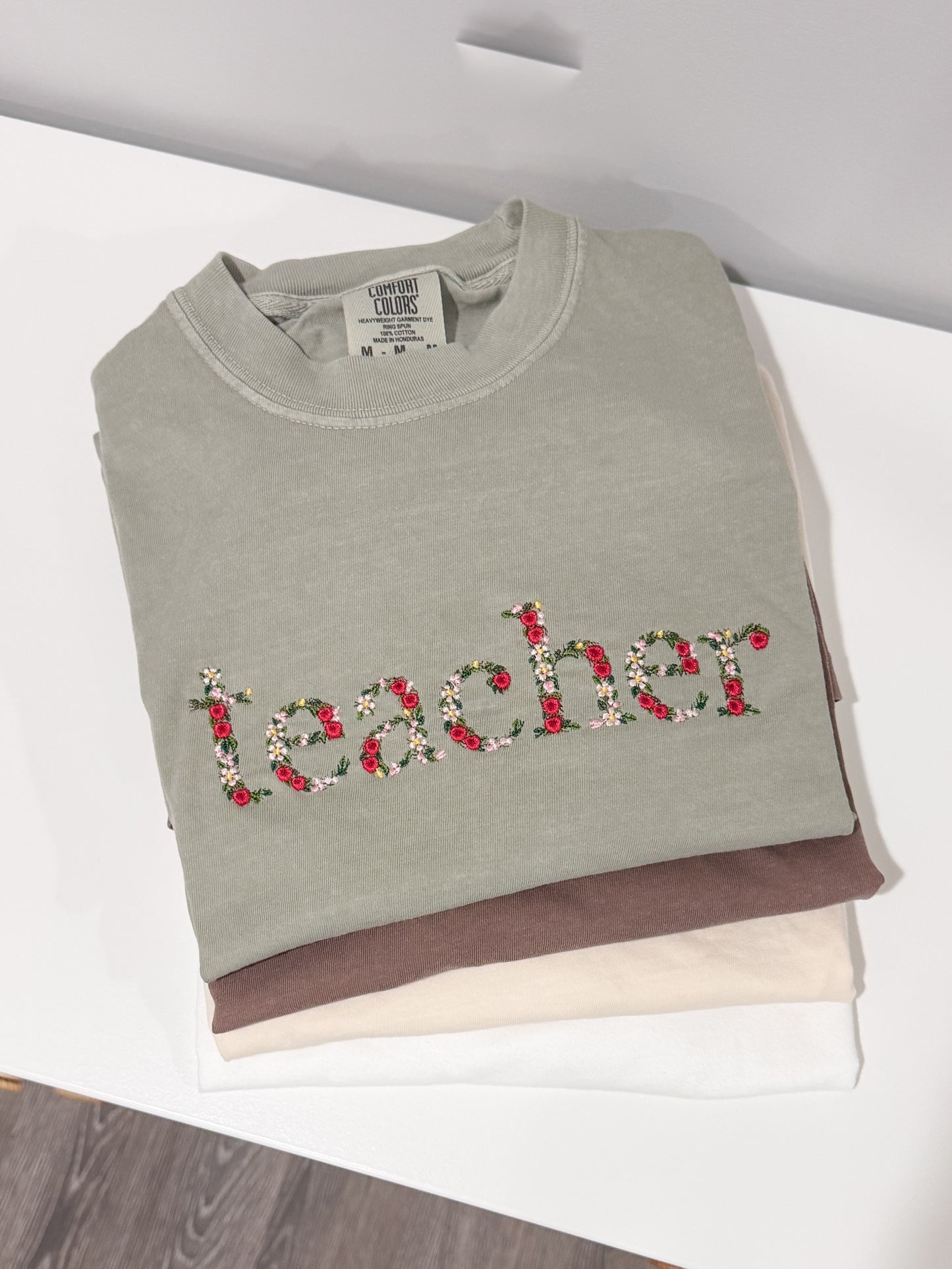 Embroidered Teacher T-shirt
