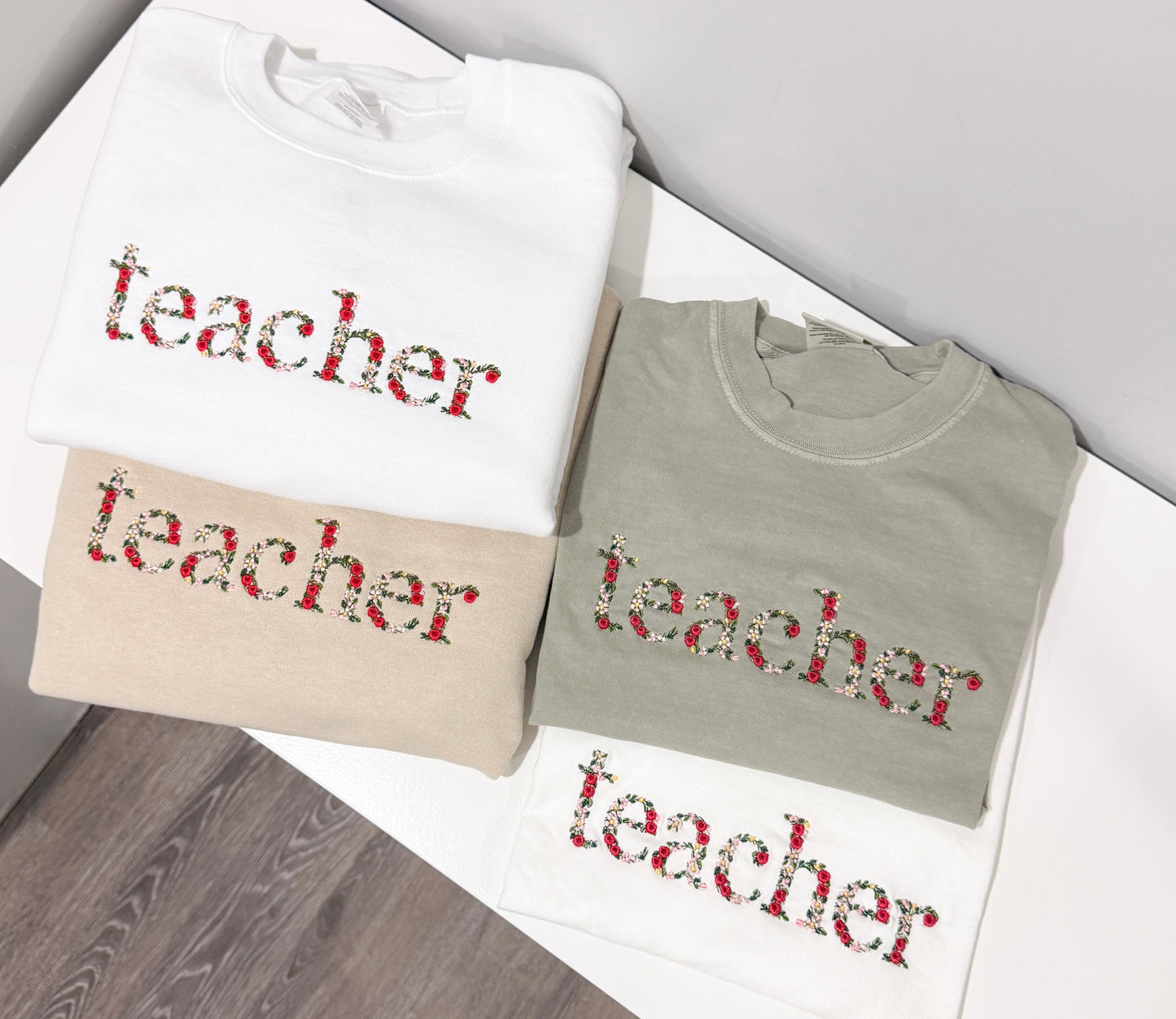 Embroidered Teacher T-shirt