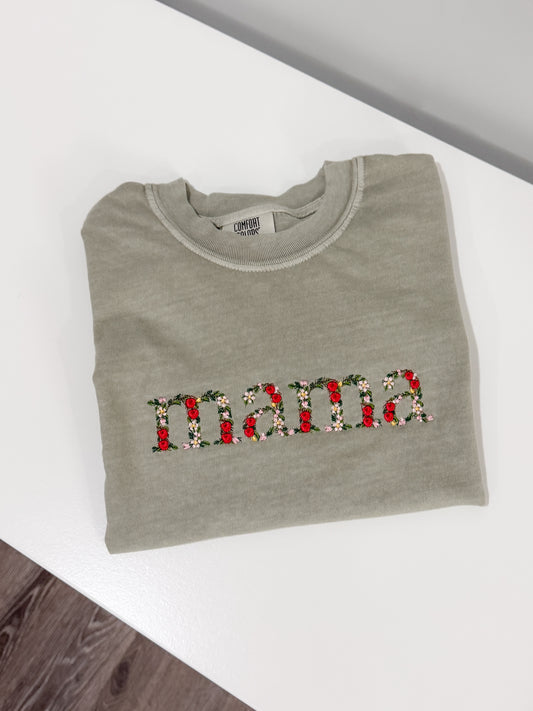 Embroidered Mama T-Shirt