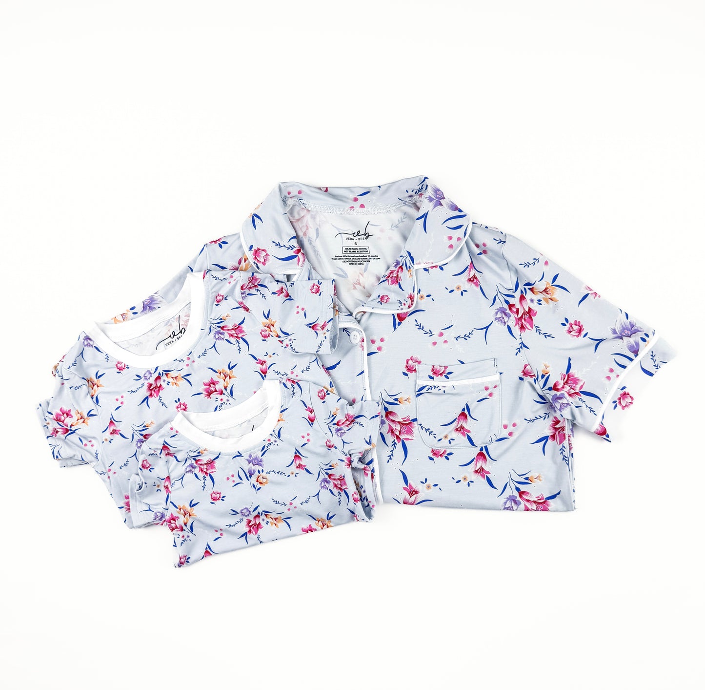Blue Blossom Women's Two-Piece Bamboo Pajamas