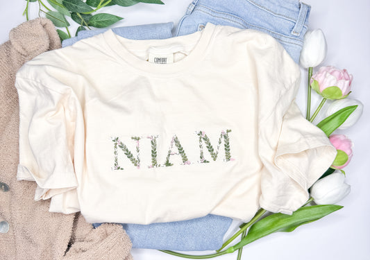 NIAM (mama) Embroidered Floral Tee
