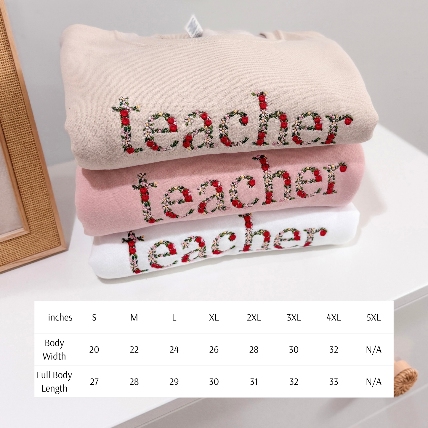 Embroidered Teacher Sweater