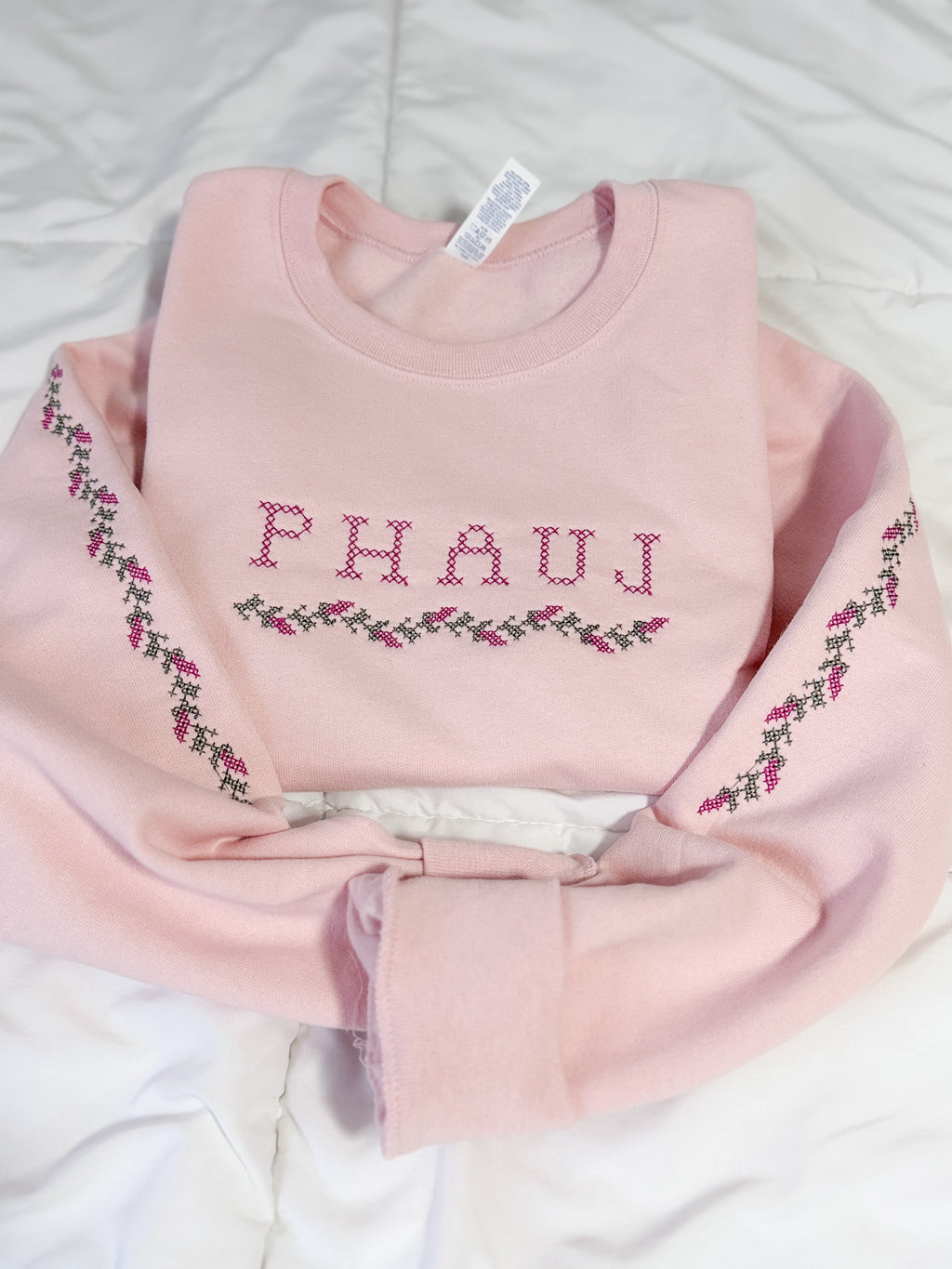 Phauj Cross-Stitch Embroidered Crewneck Sweatshirt