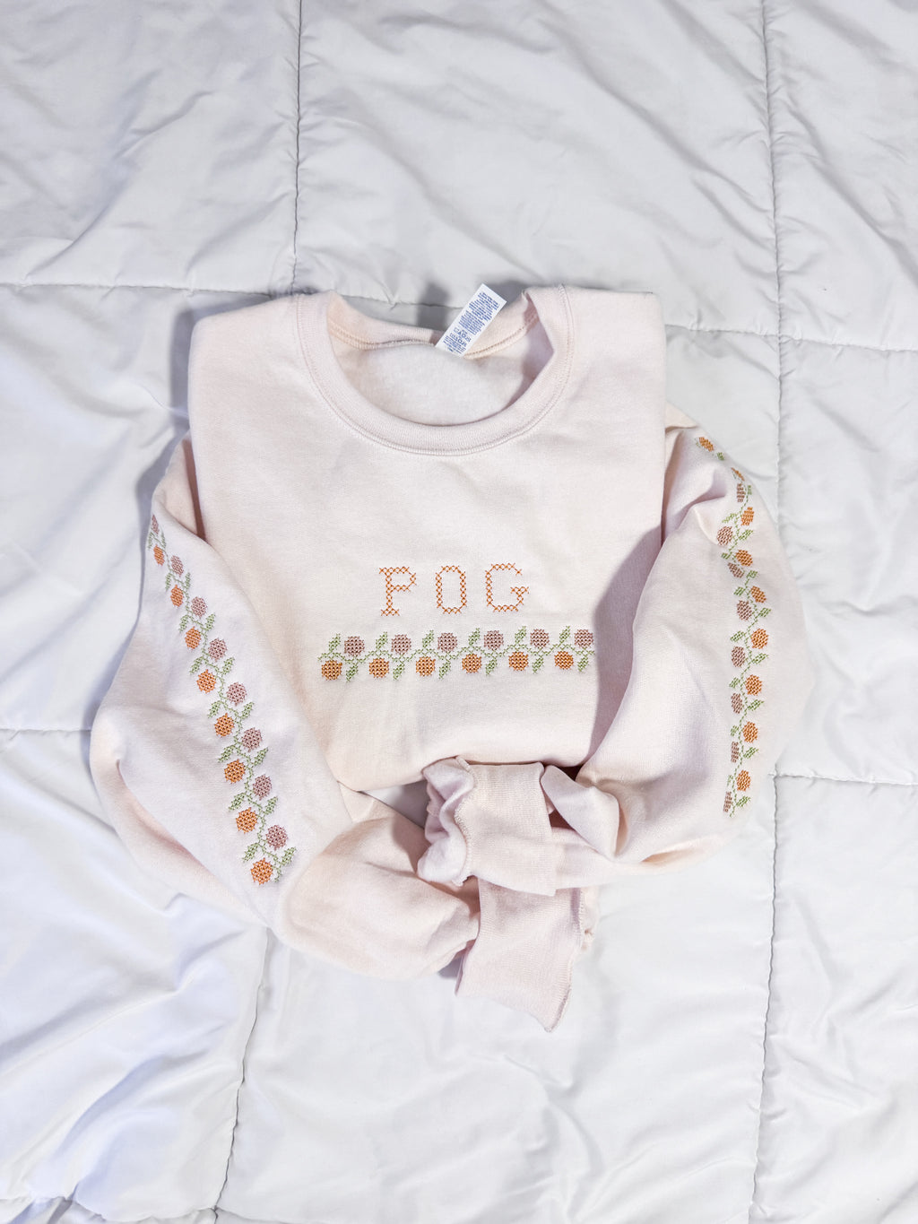 Pog Cross-Stitch Embroidered Crewneck