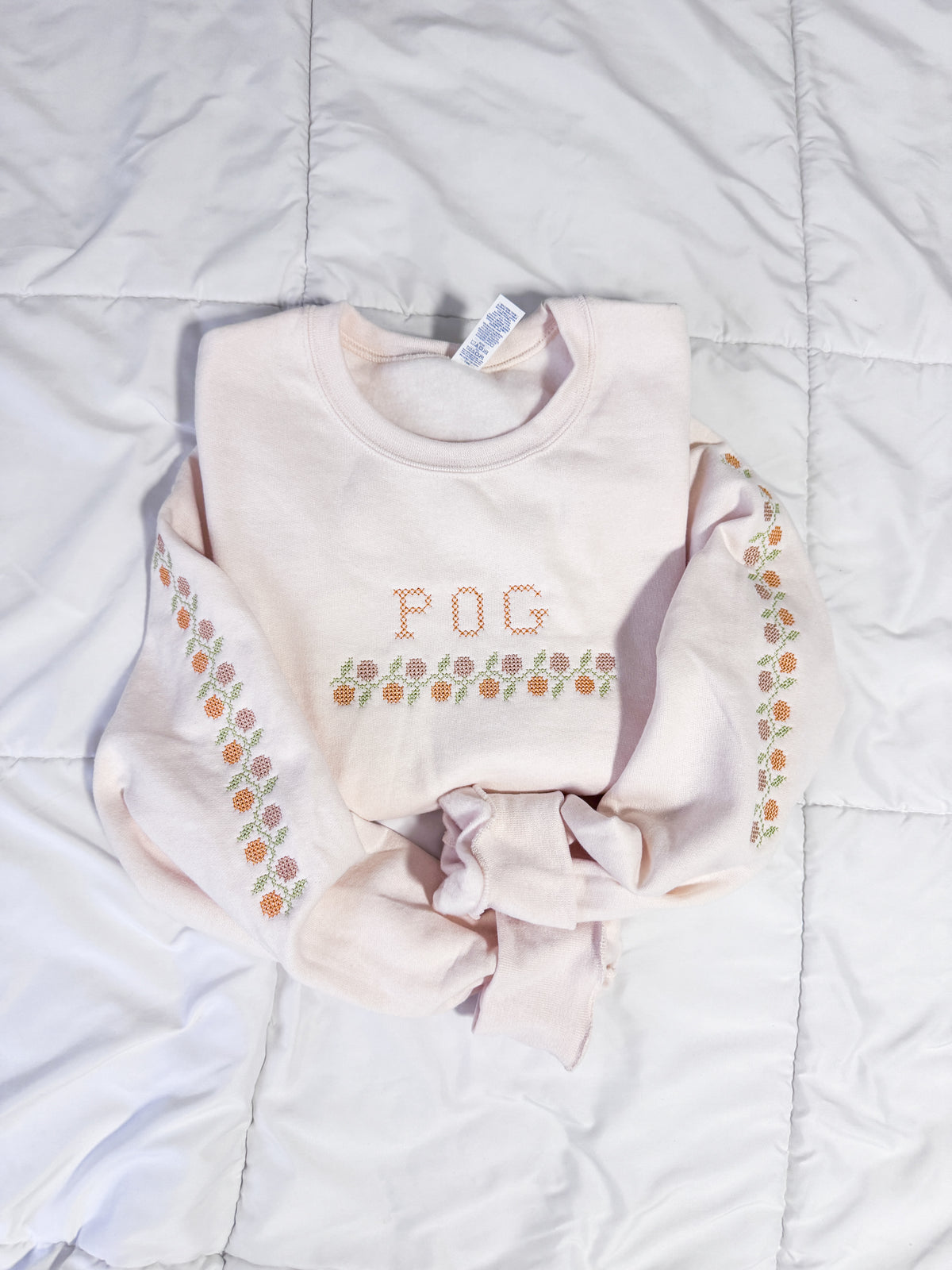 Pog Cross-Stitch Embroidered Crewneck