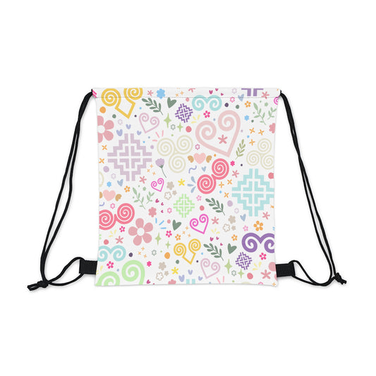 Multi-colored Hmong Girl Drawstring Bag