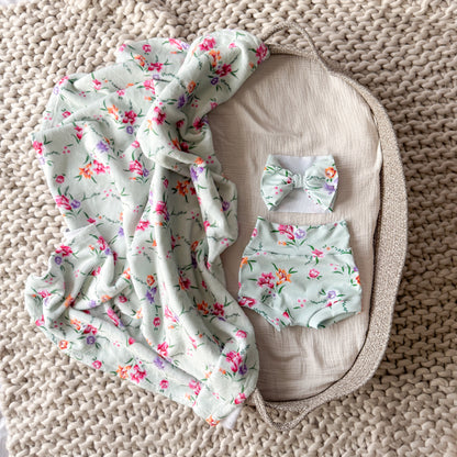 Meadow High Waist Rib Knit Bummies & Bow