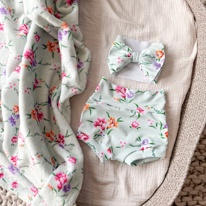 Meadow High Waist Rib Knit Bummies & Bow