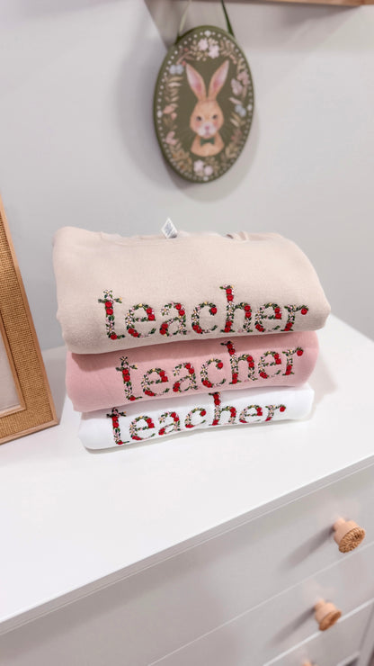 Embroidered Teacher Sweater