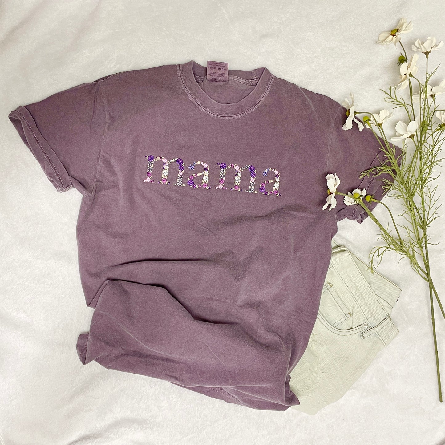 Floral Mama Embroidered T-shirt