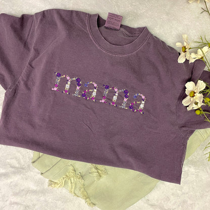 Floral Mama Embroidered T-shirt