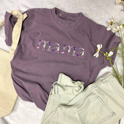 Floral Mama Embroidered T-shirt