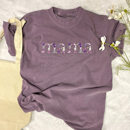 Floral Mama Embroidered T-shirt