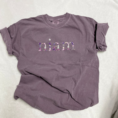 Floral Niam (mama) Embroidered T-shirt