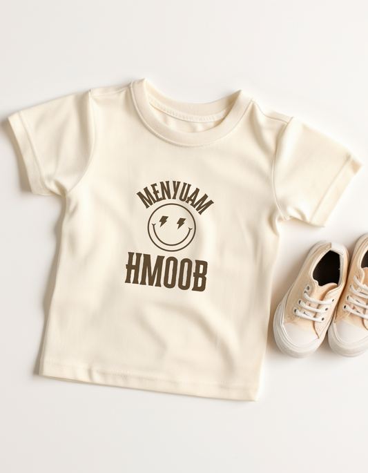 Menyuam Hmoob Smiley Face Toddler Tee